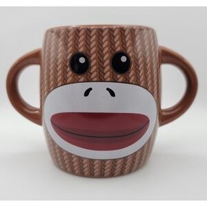 Galerie Brown Sock Monkey Double Handled Coffee Tea Mug